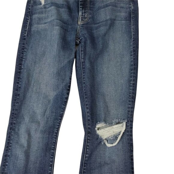 Mother Jeans 24‎ Blue High Waist Looker Ankle Fray Distressed Closer to The Edge - Picture 5 of 13